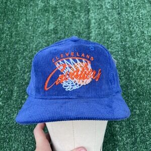 Vintage NWT Drew Pearson Cleveland Cavaliers NBA Corduroy Snapback Hat Blue 90s